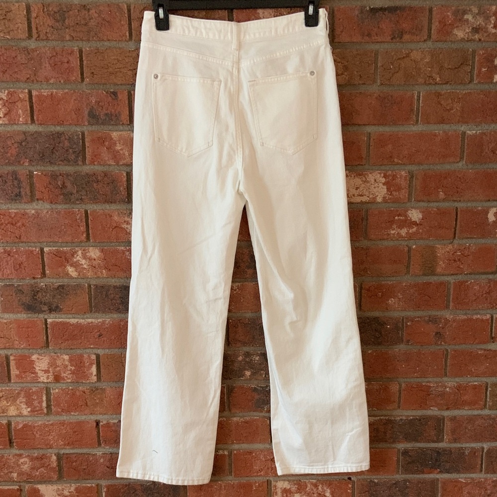 LAST CHANCE! Pilcro Women's Joey High Rise Wide Leg White Jeans - Picture 5 of 9